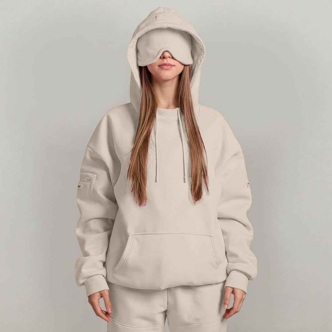 Dam hoodie med integrerad sovmaskdesign Mirla-Eva Jonsson