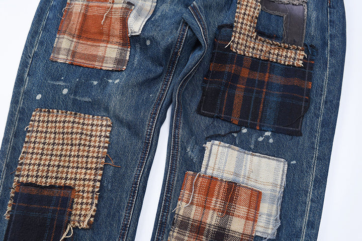 Dam jeans med kreativ patchwork-design och avslappnad passform Mirla-Eva Jonsson