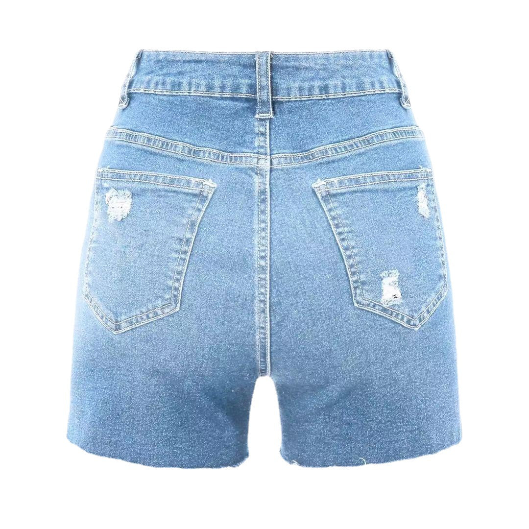 Dam-jeans-shorts med trendiga slitna detaljer Mirla-Eva Jonsson
