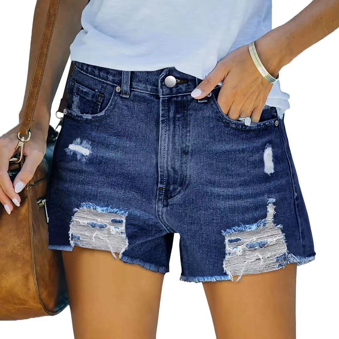 Dam-jeans-shorts med trendiga slitna detaljer Mirla-Eva Jonsson