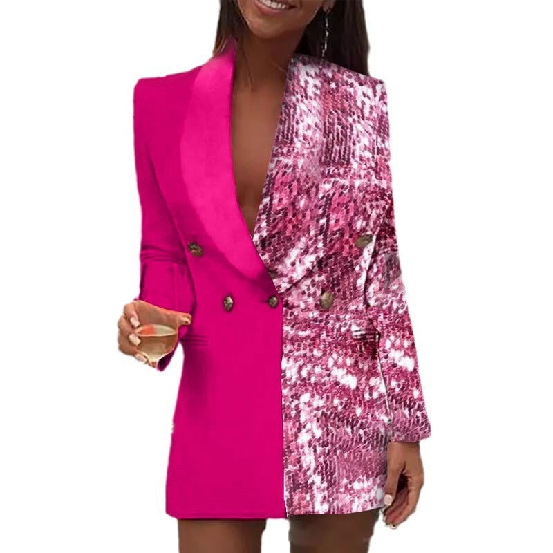 Dam kvinnor elegant en-axel blazer klänning Mirla-Eva Jonsson
