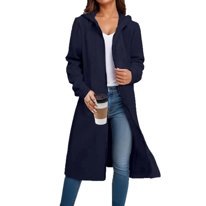 Dam lång sweatshirtjacka med integrerad dragkedja Mirla-Eva Jonsson