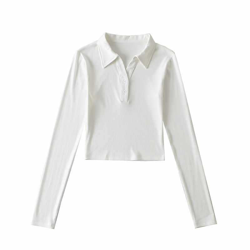 Dam långärmad Polo-T-shirt med modern passform Mirla-Eva Jonsson