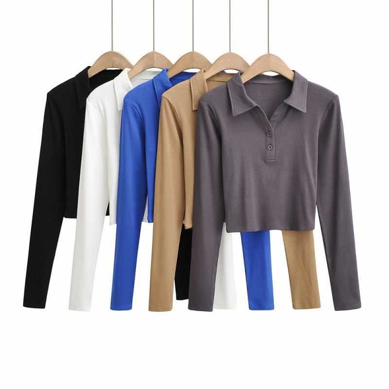 Dam långärmad Polo-T-shirt med modern passform Mirla-Eva Jonsson