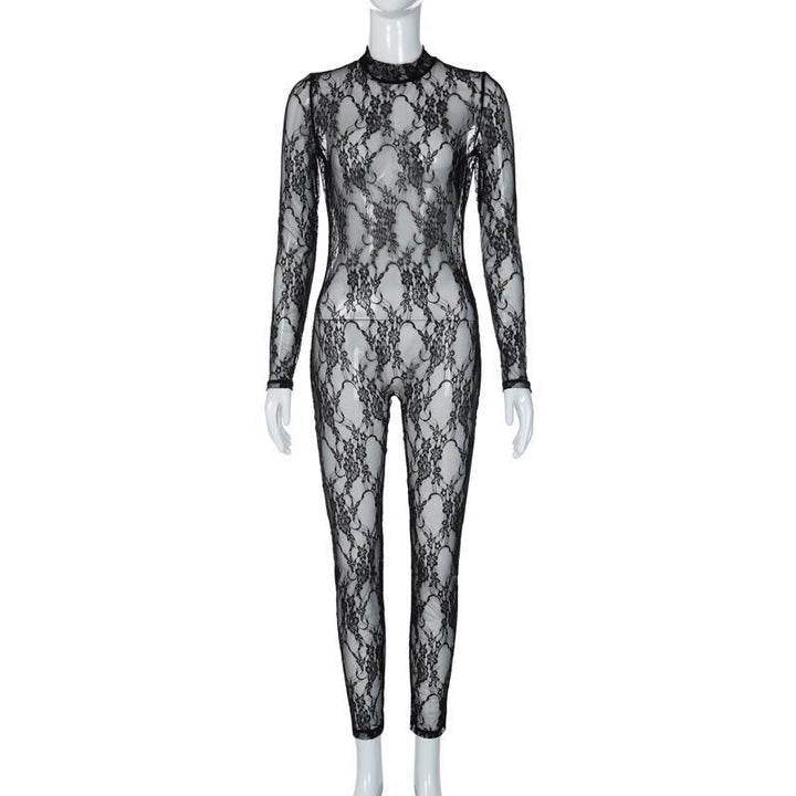 Dam långärmad bodysuit med blommig spets Mirla-Eva Jonsson