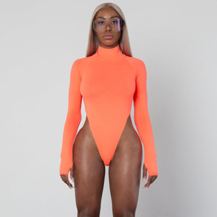 Dam långärmad bodysuit med hög krage och figursmickrande snitt Mirla-Eva Jonsson