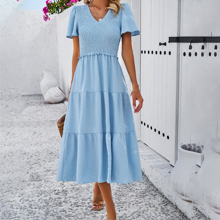 Dam midi dress with ruffle details and polka dots Mirla-Eva Jonsson