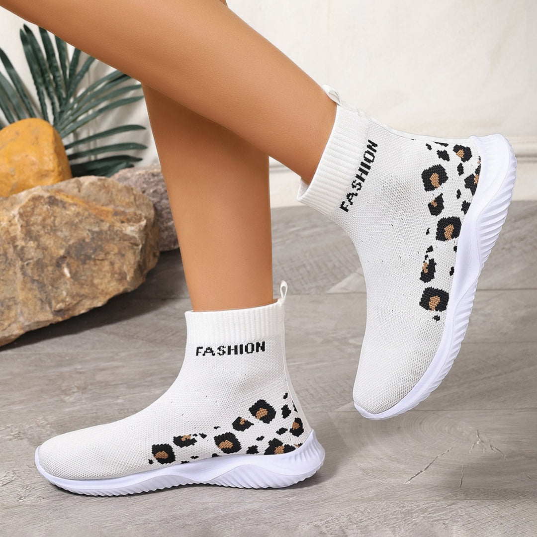 Dam modetrendande soksneakers med djurmönster och elastiskt övermaterial Mirla-Eva Jonsson
