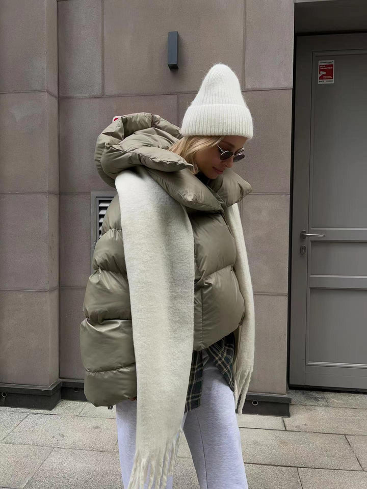 Dam oversized dunjacka med hög krage och voluminösa ärmar Mirla-Eva Jonsson