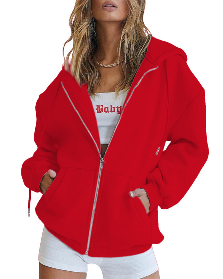 Dam oversized hoodie jacka med genomgående dragkedja och praktiska fickor Eva Jonsson-Eva Jonsson