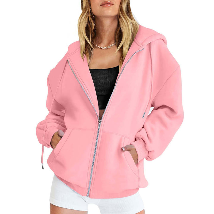 Dam oversized hoodie jacka med genomgående dragkedja och praktiska fickor Eva Jonsson-Eva Jonsson