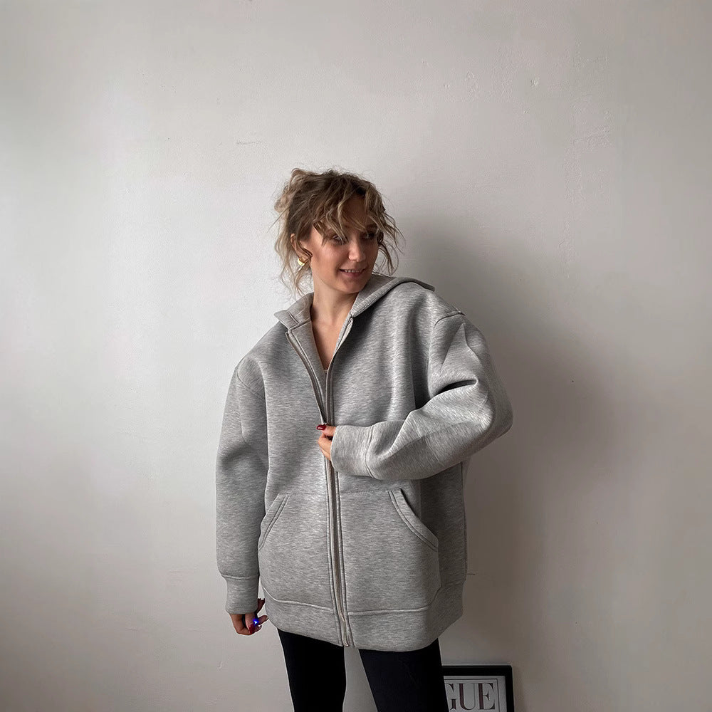 Dam oversized hoodie jacka med genomgående dragkedja och praktiska fickor Eva Jonsson-Eva Jonsson