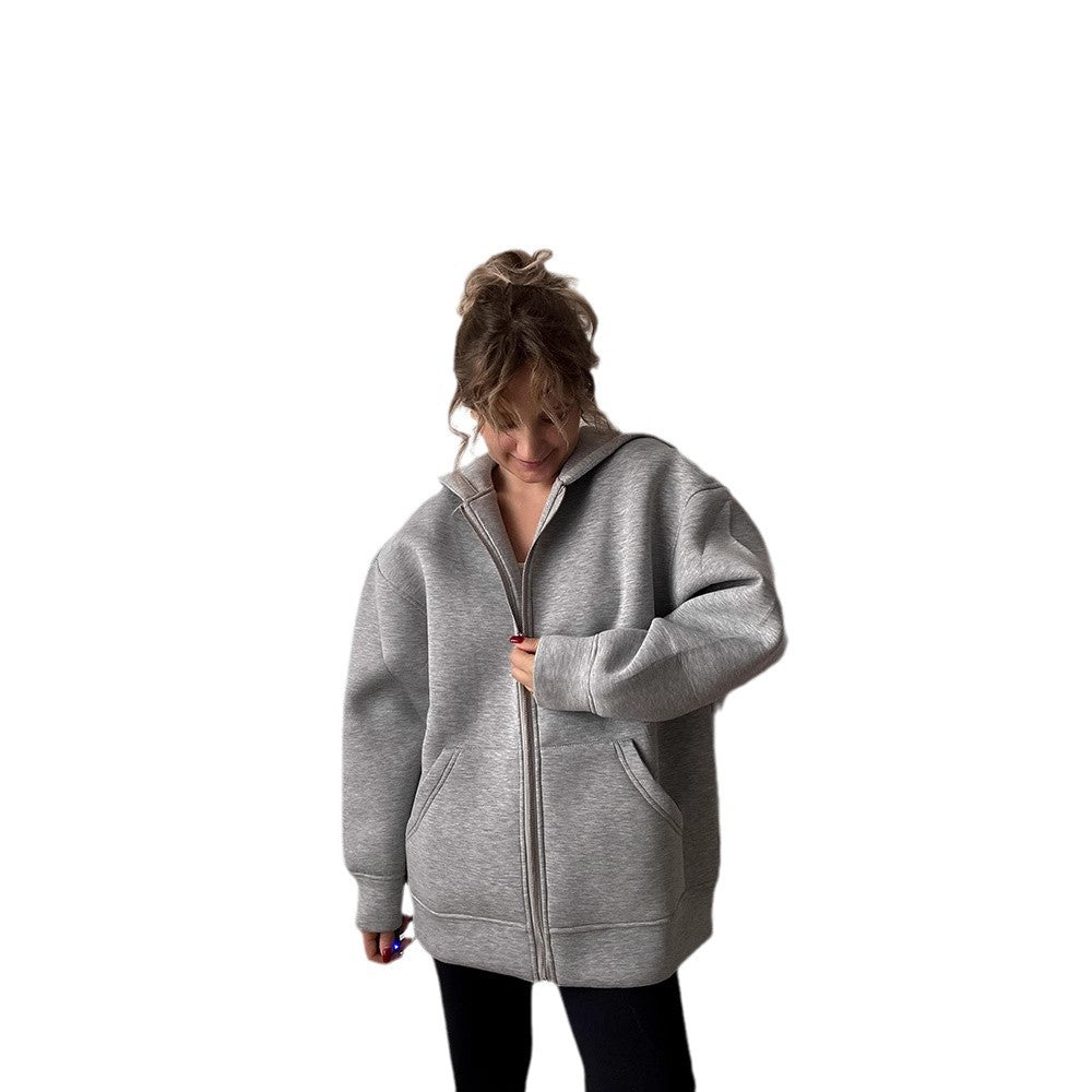 Dam oversized hoodie jacka med genomgående dragkedja och praktiska fickor Eva Jonsson-Eva Jonsson