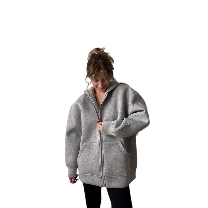 Dam oversized hoodie jacka med genomgående dragkedja och praktiska fickor Eva Jonsson-Eva Jonsson