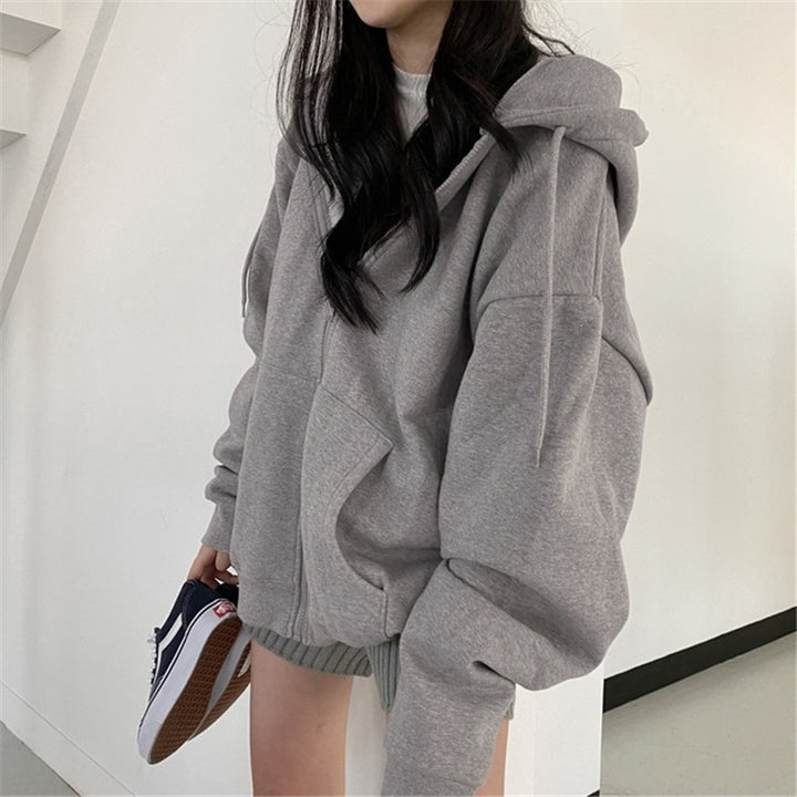 Dam oversized hoodiejacka i mjuk fleece med kängurufickor Mirla-Eva Jonsson