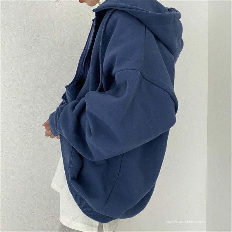 Dam oversized hoodiejacka i mjuk fleece med kängurufickor Mirla-Eva Jonsson
