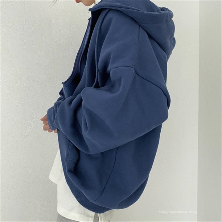 Dam oversized hoodiejacka i mjuk fleece med kängurufickor Mirla-Eva Jonsson