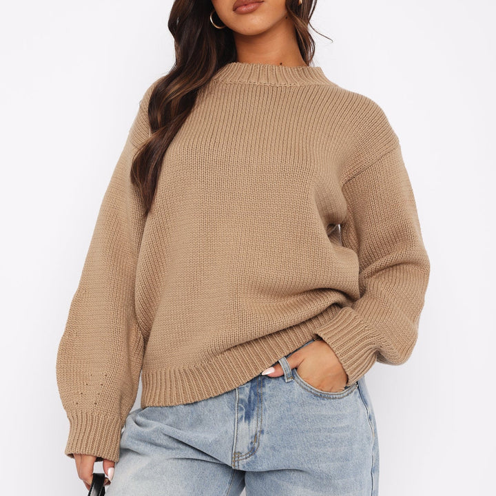 Dam oversized stickad tröja med hög krage Mirla-Eva Jonsson