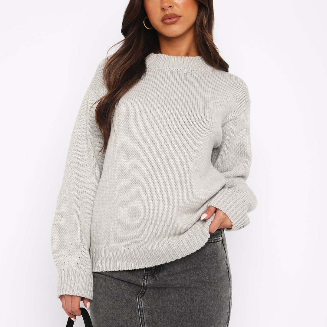 Dam oversized stickad tröja med hög krage Mirla-Eva Jonsson