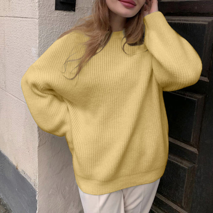 Dam oversized stickad tröja med lös passform och fin textur Mirla-Eva Jonsson