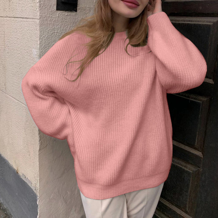 Dam oversized stickad tröja med lös passform och fin textur Mirla-Eva Jonsson