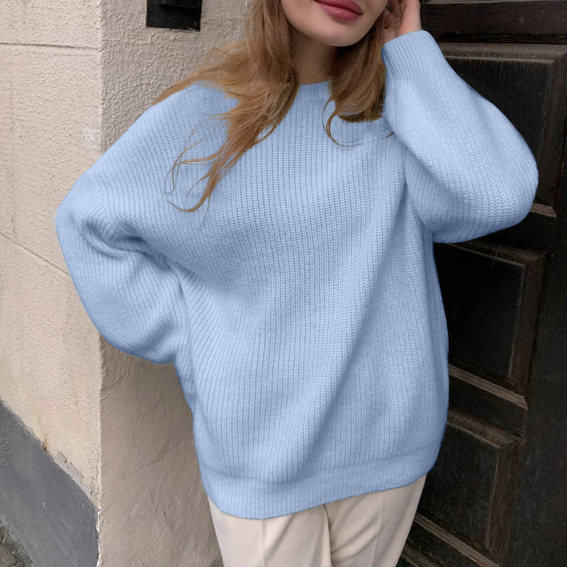 Dam oversized stickad tröja med lös passform och fin textur Mirla-Eva Jonsson