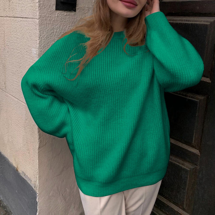 Dam oversized stickad tröja med lös passform och fin textur Mirla-Eva Jonsson