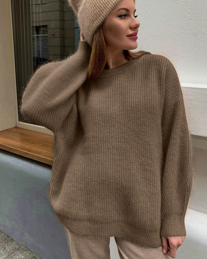 Dam oversized stickad tröja med lös passform och fin textur Mirla-Eva Jonsson