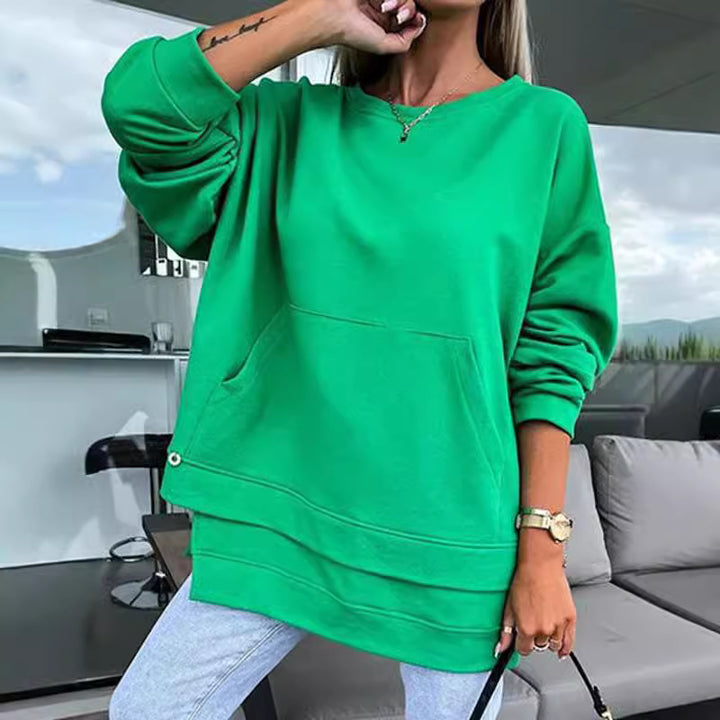 Dam översized sweatshirt med praktisk kängurutasche Mirla-Eva Jonsson