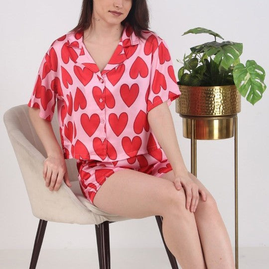 Dam pyjamaset med lekfullt hjärtdesign Eva Jonsson-Eva Jonsson