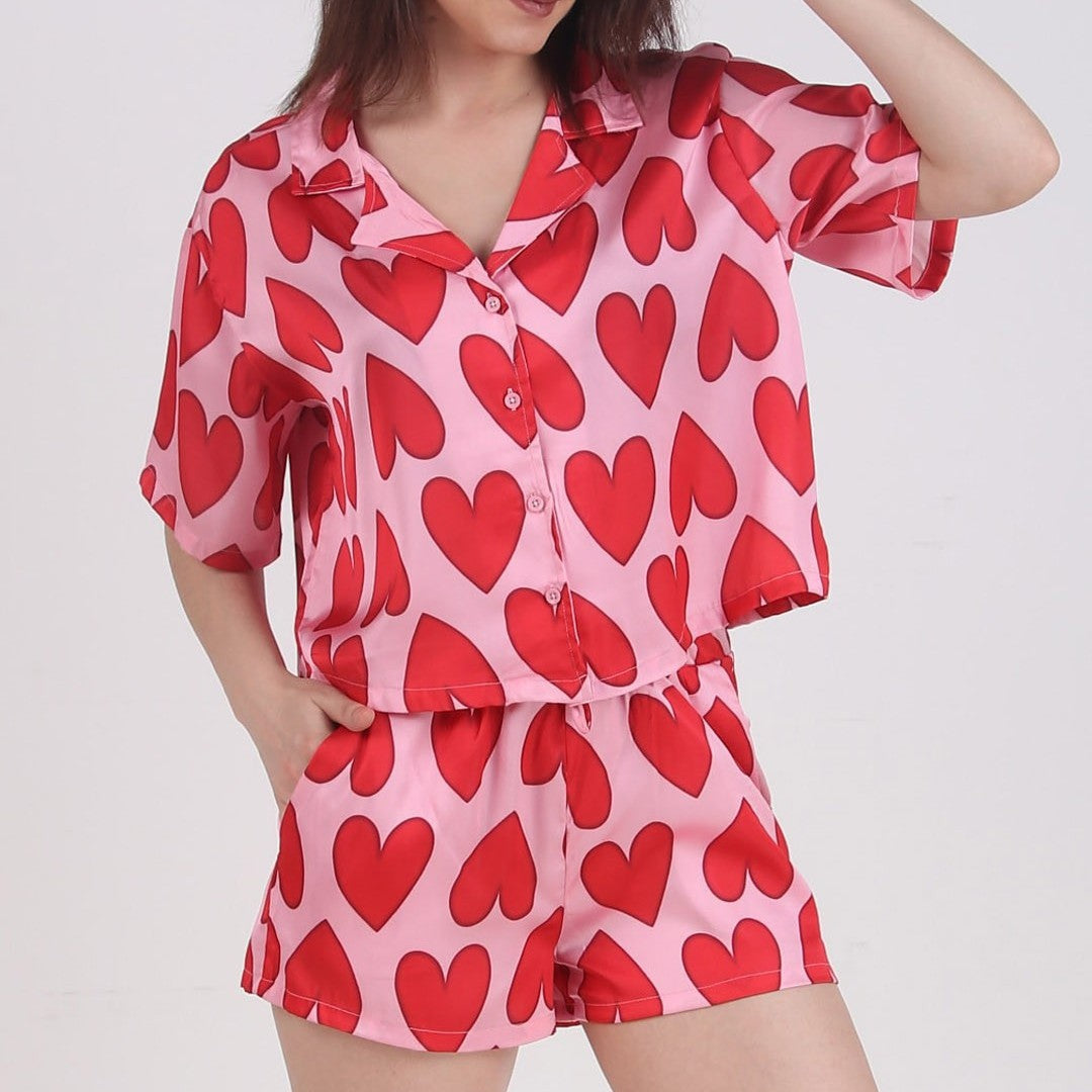 Dam pyjamaset med lekfullt hjärtdesign Eva Jonsson-Eva Jonsson