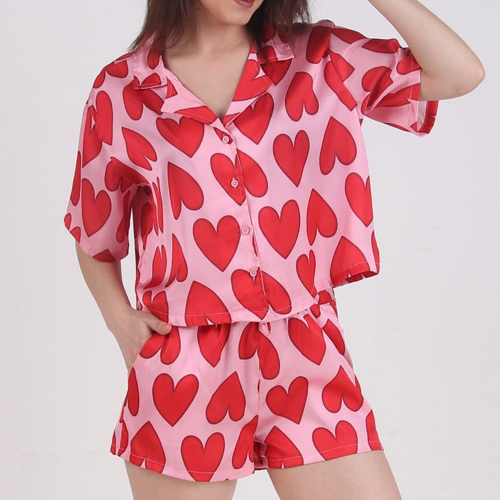 Dam pyjamaset med lekfullt hjärtdesign Eva Jonsson-Eva Jonsson