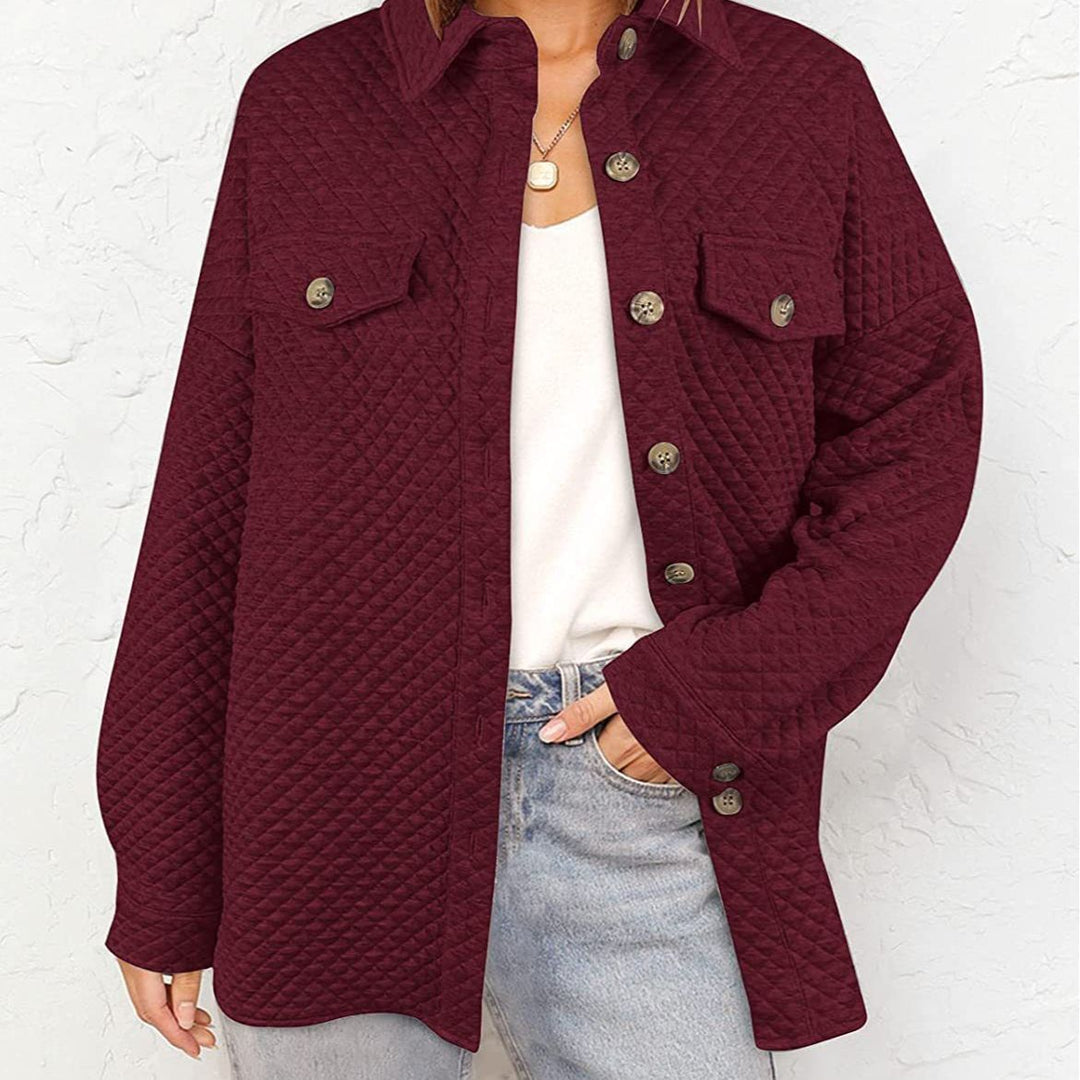 Dam quiltat overshirt med fickor och knapppdetaljer Mirla-Eva Jonsson