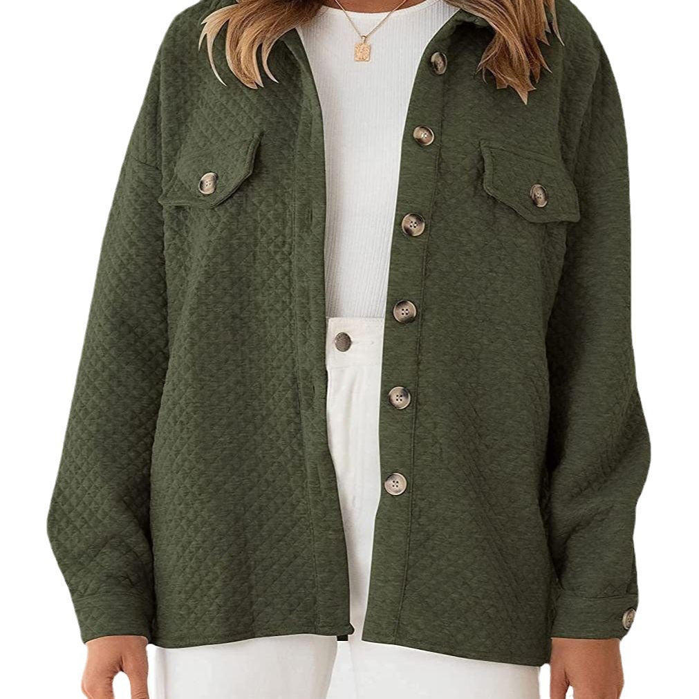 Dam quiltat overshirt med fickor och knapppdetaljer Mirla-Eva Jonsson