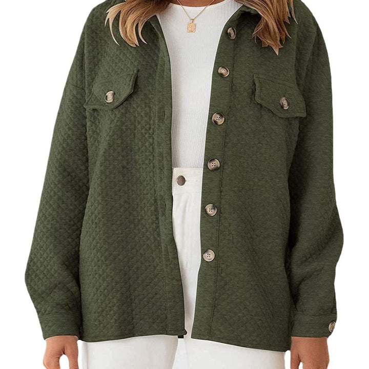 Dam quiltat overshirt med fickor och knapppdetaljer Mirla-Eva Jonsson