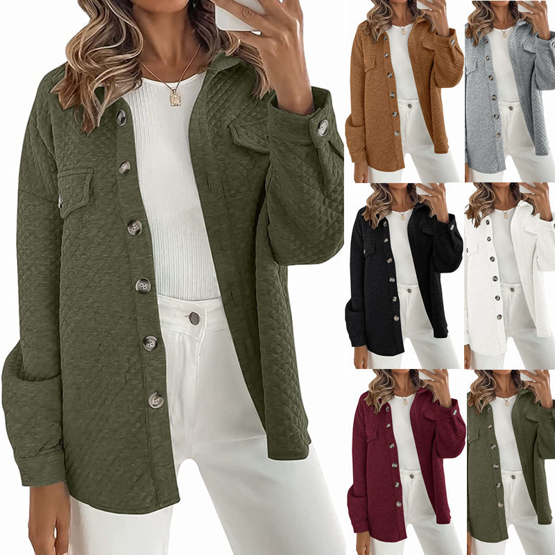 Dam quiltat overshirt med fickor och knapppdetaljer Mirla-Eva Jonsson