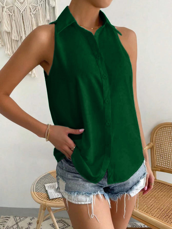Dam sleeveless shirt with classic collar and stylish cut Mirla-Eva Jonsson