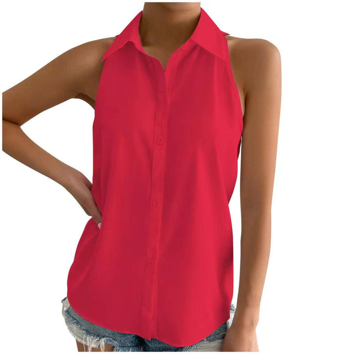 Dam sleeveless shirt with classic collar and stylish cut Mirla-Eva Jonsson