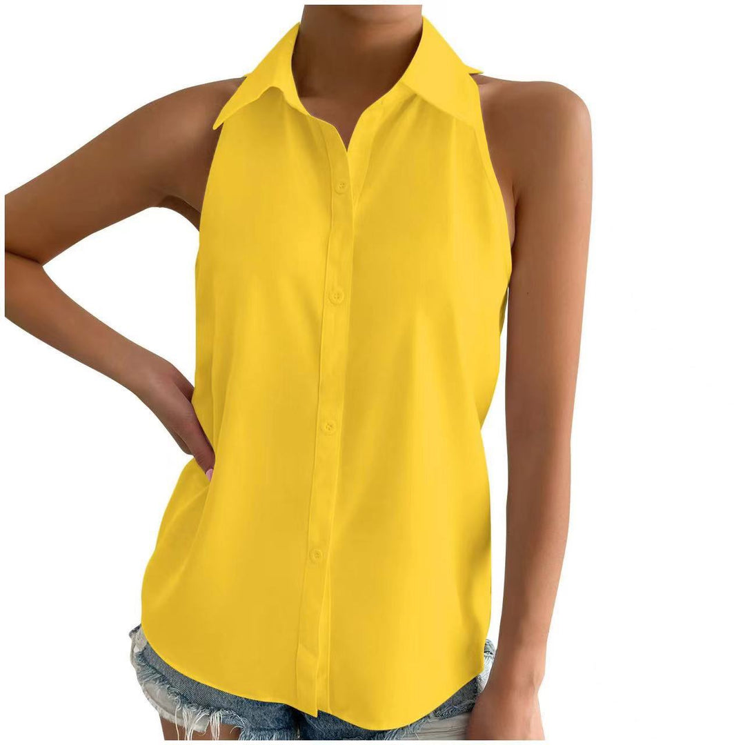 Dam sleeveless shirt with classic collar and stylish cut Mirla-Eva Jonsson