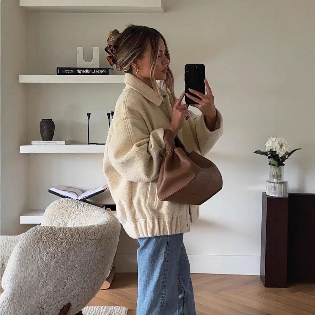 Dam slitstark och mysig teddyjacka med elastisk midja Mirla-Eva Jonsson