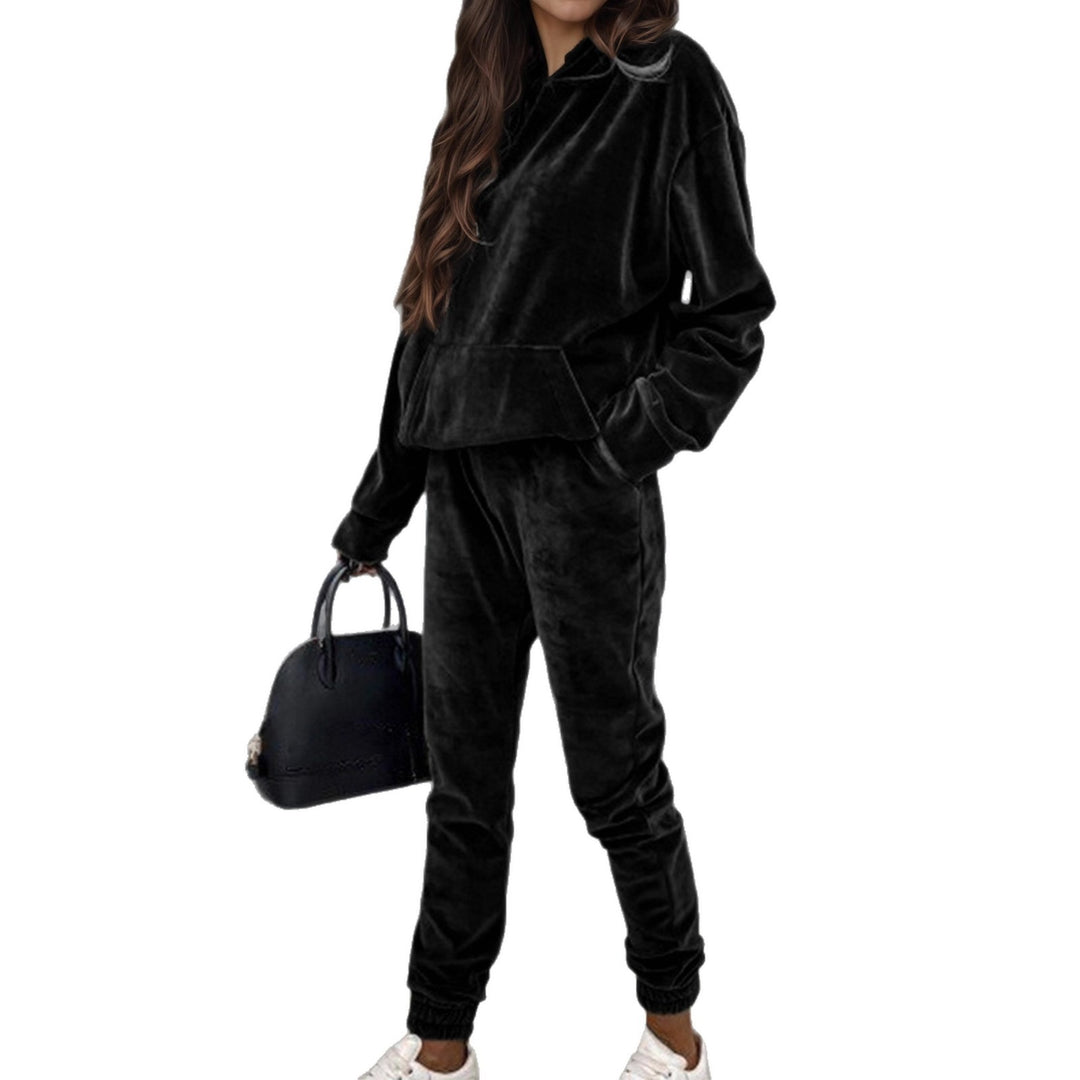 Dam sporty fleece set med hoodie och elastisk midja Mirla-Eva Jonsson