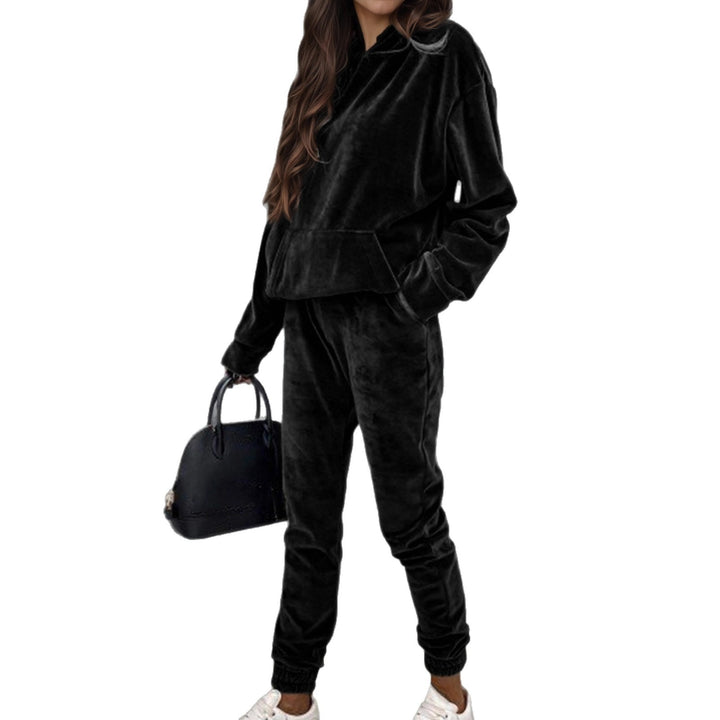 Dam sporty fleece set med hoodie och elastisk midja Mirla-Eva Jonsson