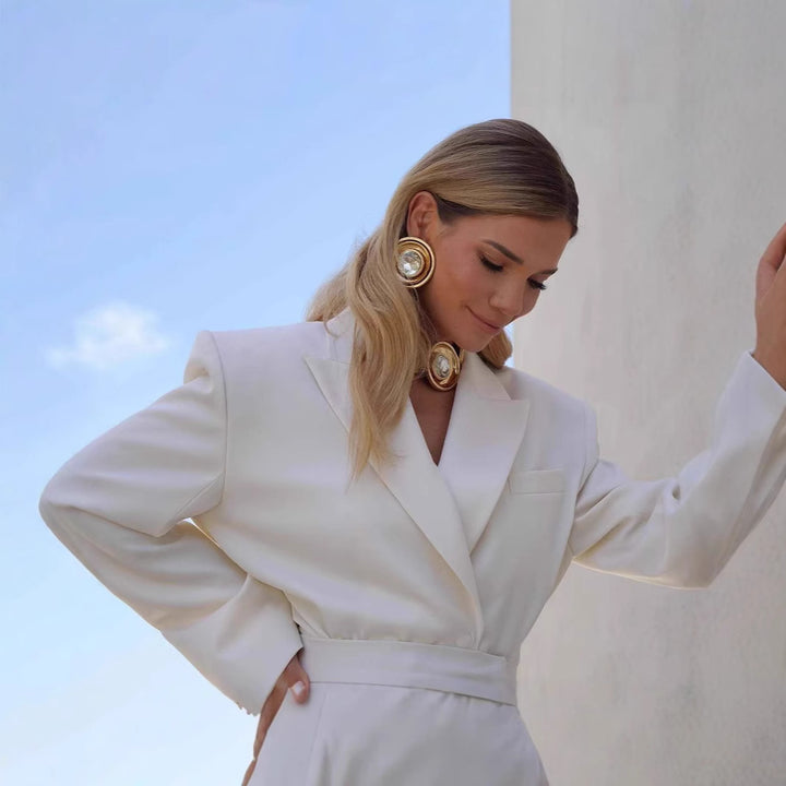 Dam stor blazer med figursydd bälte Eva Jonsson-Eva Jonsson