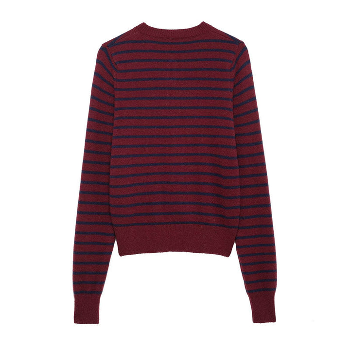 Dam striped cardigan with golden buttons and fashionable cut Mirla-Eva Jonsson