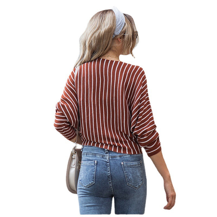 Dam striped sweater with loose fit and innovative design Mirla-Eva Jonsson