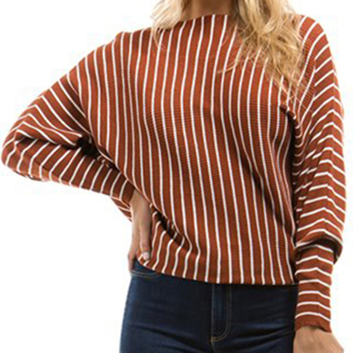 Dam striped sweater with loose fit and innovative design Mirla-Eva Jonsson