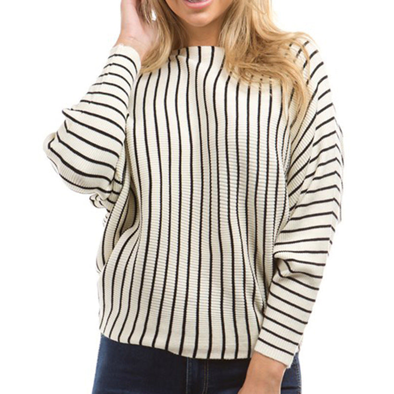 Dam striped sweater with loose fit and innovative design Mirla-Eva Jonsson