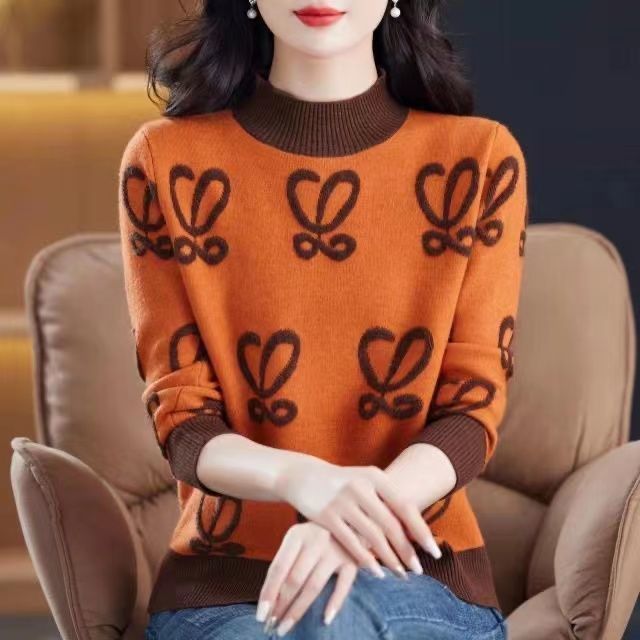Dam sweatshirt med kontrasterande motiv och rund halsringning Mirla-Eva Jonsson