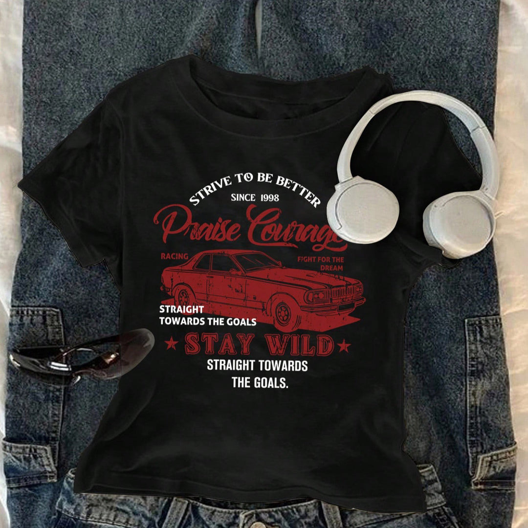 Dam t-shirt med kreativ tryck och avslappnad passform Mirla-Eva Jonsson