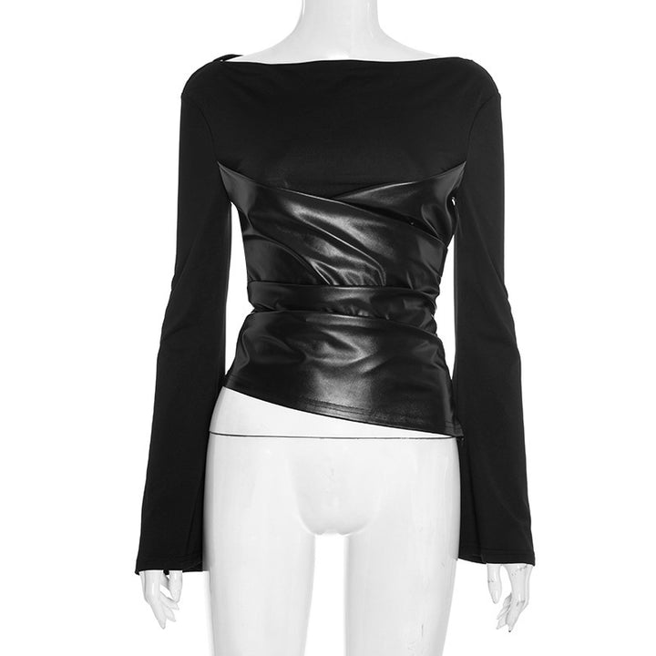 Dam tops with unique wrap design and elegant trumpet sleeves Mirla-Eva Jonsson